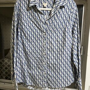 Men's Blue Patterned Shirt